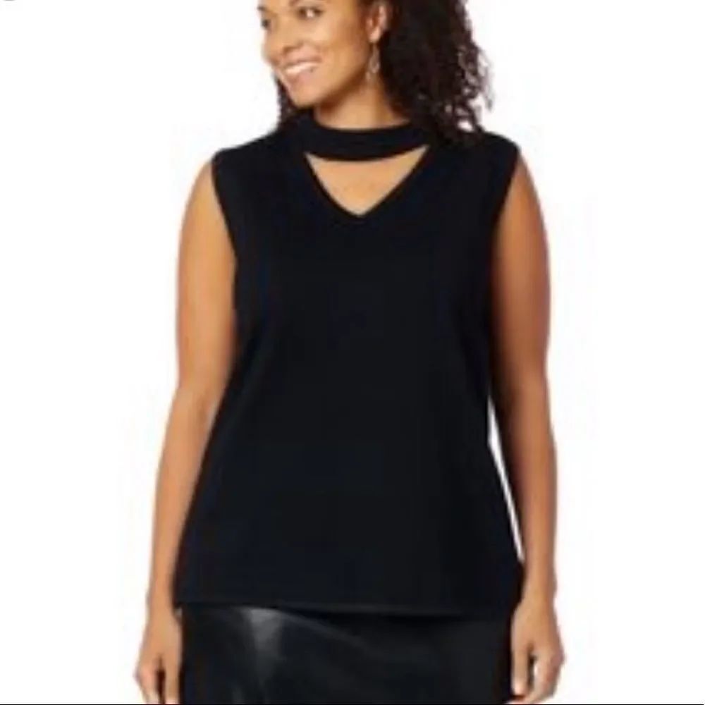 CATHERINE’S BLACK LABEL | Black Sleeveless Choker Top Women’s Plus Size 1X